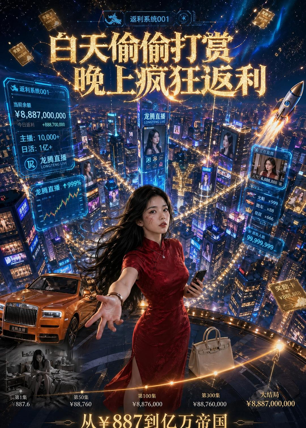 白天偷偷打赏，晚上疯狂返利海报